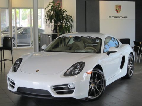 White Porsche Cayman .  Click to enlarge.