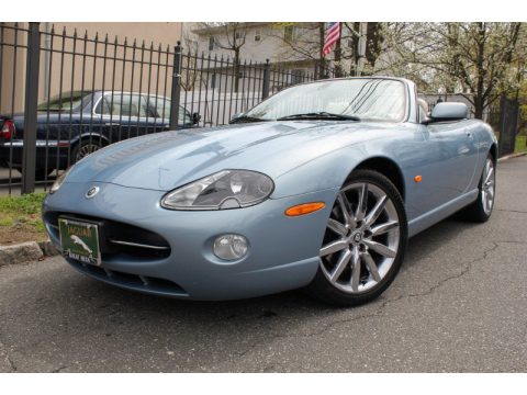 Frost Blue Metallic Jaguar XK XK8 Convertible.  Click to enlarge.