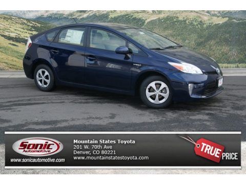 Nautical Blue Metallic Toyota Prius Three Hybrid.  Click to enlarge.