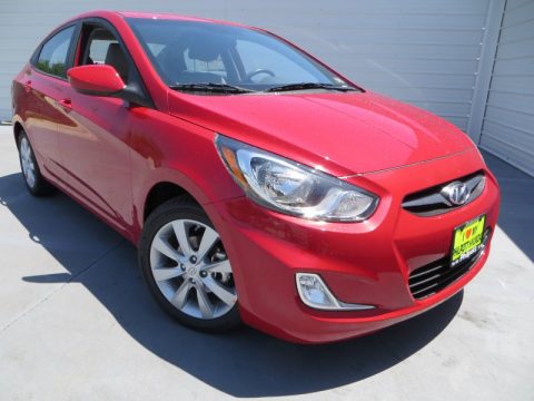 Boston Red Hyundai Accent GLS 4 Door.  Click to enlarge.