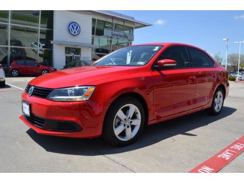 Tornado Red Volkswagen Jetta TDI Sedan.  Click to enlarge.