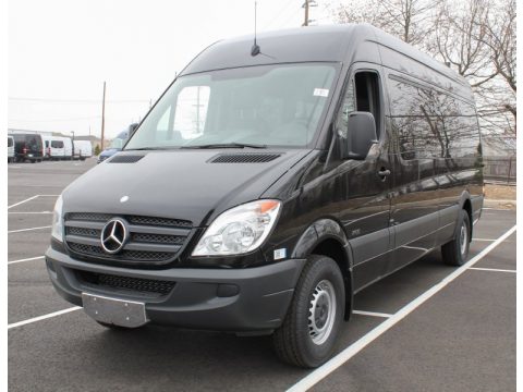Jet Black Mercedes-Benz Sprinter 2500 High Roof Passenger Van.  Click to enlarge.