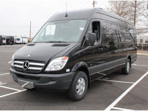 Jet Black Mercedes-Benz Sprinter 2500 High Roof Cargo Van.  Click to enlarge.