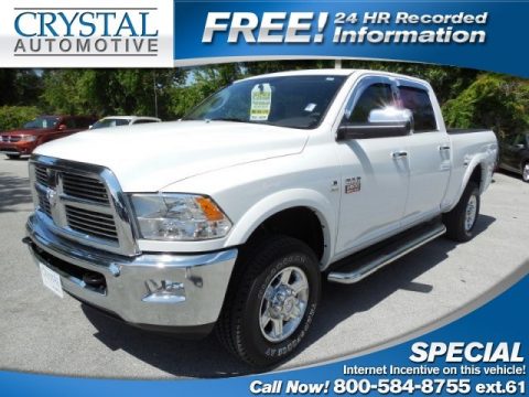 Bright White Dodge Ram 2500 HD Laramie Crew Cab 4x4.  Click to enlarge.