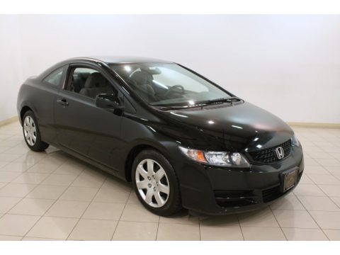 Crystal Black Pearl Honda Civic LX Coupe.  Click to enlarge.