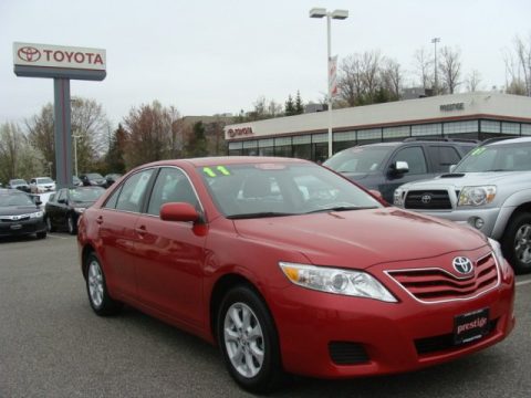 Barcelona Red Metallic Toyota Camry LE.  Click to enlarge.