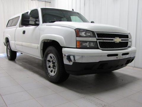 Summit White Chevrolet Silverado 1500 LS Extended Cab 4x4.  Click to enlarge.