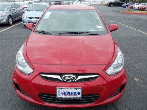 Boston Red Hyundai Accent GLS 4 Door.  Click to enlarge.