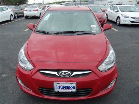 Boston Red Hyundai Accent GLS 4 Door.  Click to enlarge.