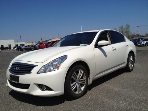 Moonlight White Infiniti G 37 x AWD Sedan.  Click to enlarge.