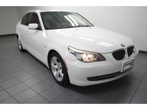 Alpine White BMW 5 Series 528i Sedan.  Click to enlarge.