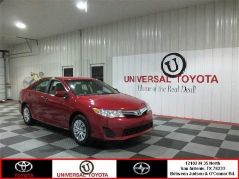 Barcelona Red Metallic Toyota Camry LE.  Click to enlarge.