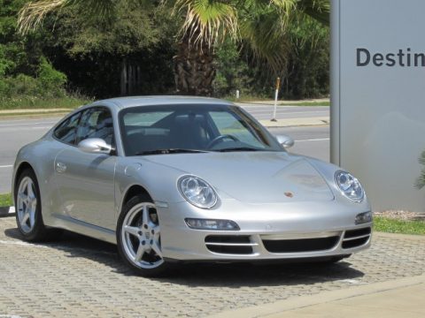 Arctic Silver Metallic Porsche 911 Carrera Coupe.  Click to enlarge.