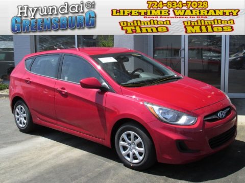 Boston Red Hyundai Accent GS 5 Door.  Click to enlarge.