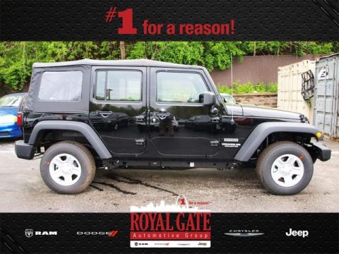 Black Jeep Wrangler Unlimited Sport 4x4.  Click to enlarge.