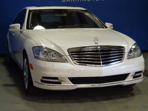 Diamond White Metallic Mercedes-Benz S 400 Hybrid Sedan.  Click to enlarge.