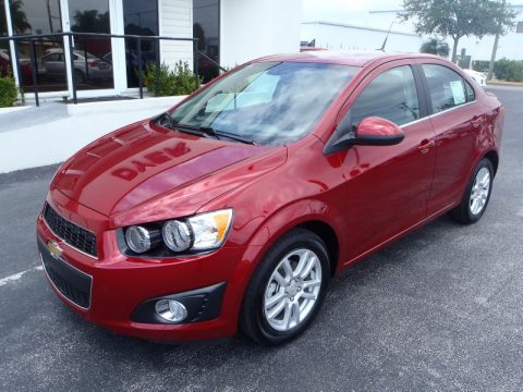 Crystal Red Tintcoat Chevrolet Sonic LT Sedan.  Click to enlarge.