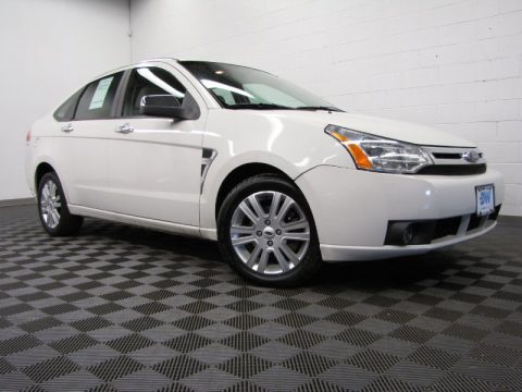 White Suede Ford Focus SEL Sedan.  Click to enlarge.