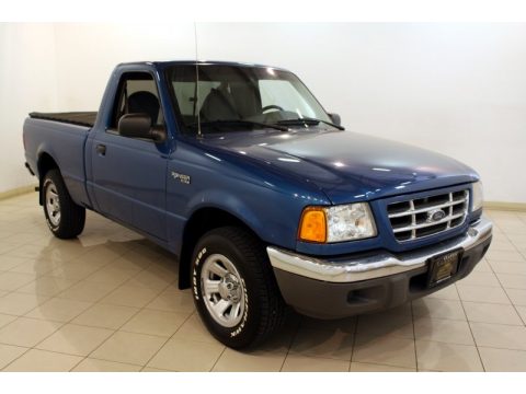 Bright Island Blue Metallic Ford Ranger XLT Regular Cab.  Click to enlarge.