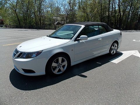 Arctic White Saab 9-3 2.0T Convertible.  Click to enlarge.