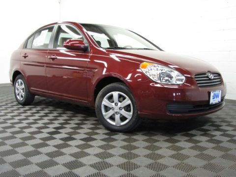 Wine Red Hyundai Accent GLS 4 Door.  Click to enlarge.