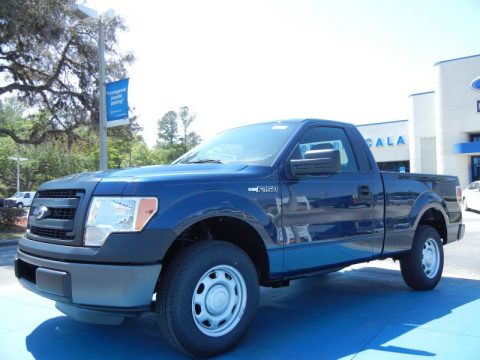 Blue Jeans Metallic Ford F150 XL Regular Cab.  Click to enlarge.