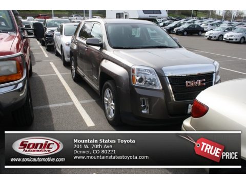 Mocha Steel Metallic GMC Terrain SLE AWD.  Click to enlarge.
