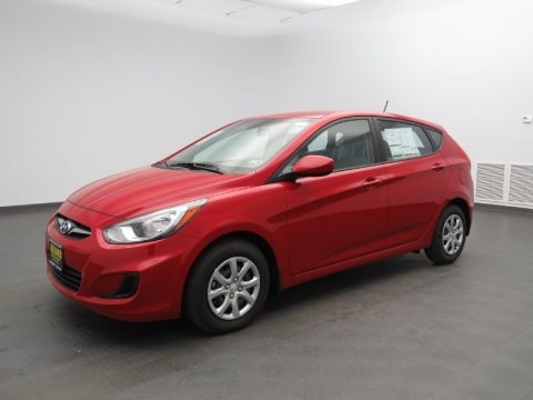 Boston Red Hyundai Accent GS 5 Door.  Click to enlarge.