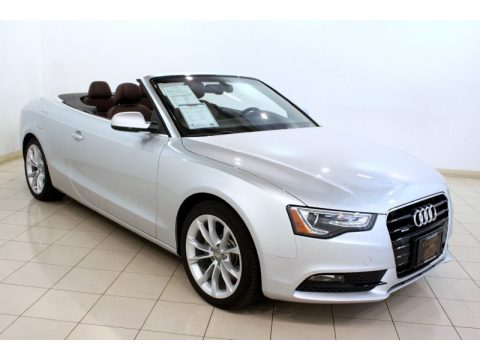 Ice Silver Metallic Audi A5 2.0T quattro Cabriolet.  Click to enlarge.