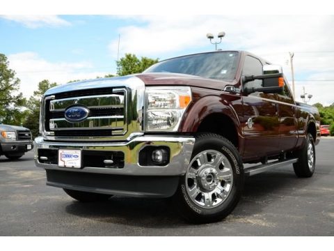 Autumn Red Metallic Ford F250 Super Duty Lariat Crew Cab 4x4.  Click to enlarge.
