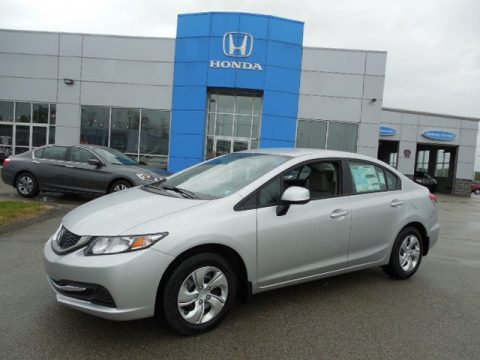 Alabaster Silver Metallic Honda Civic LX Sedan.  Click to enlarge.