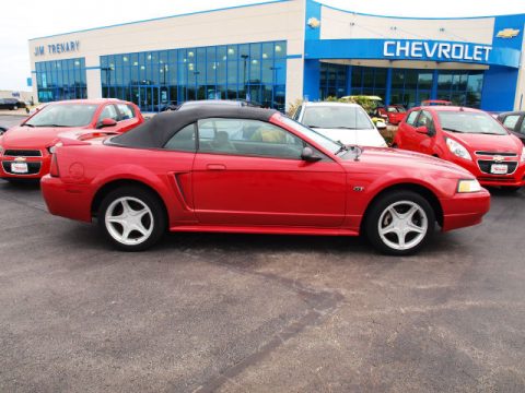 Laser Red Metallic Ford Mustang GT Convertible.  Click to enlarge.