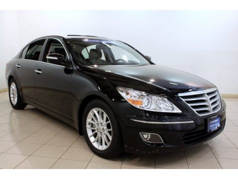 Black Noir Pearl Hyundai Genesis 3.8 Sedan.  Click to enlarge.