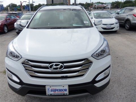 Frost White Pearl Hyundai Santa Fe Sport 2.0T.  Click to enlarge.