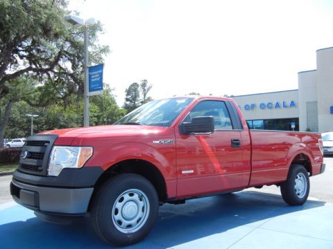 Vermillion Red Ford F150 XL Regular Cab.  Click to enlarge.