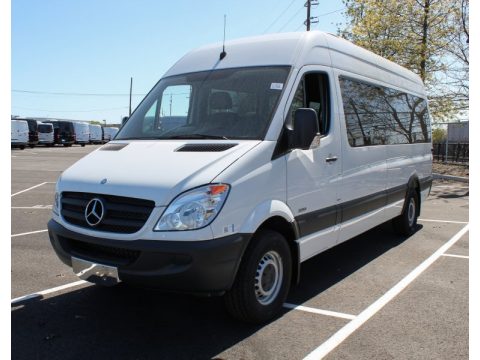 Arctic White Mercedes-Benz Sprinter 2500 High Roof Passenger Van.  Click to enlarge.