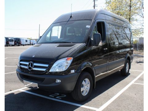 Jet Black Mercedes-Benz Sprinter 2500 High Roof Passenger Van.  Click to enlarge.