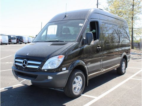 Jet Black Mercedes-Benz Sprinter 2500 High Roof Passenger Van.  Click to enlarge.