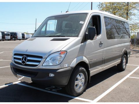 Brilliant Silver Metallic Mercedes-Benz Sprinter 2500 High Roof Passenger Van.  Click to enlarge.