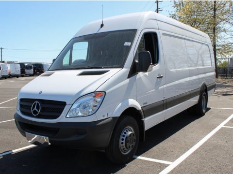 Arctic White Mercedes-Benz Sprinter 3500 High Roof Cargo Van.  Click to enlarge.
