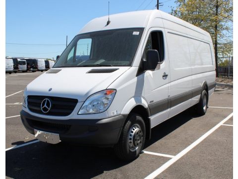 Arctic White Mercedes-Benz Sprinter 3500 High Roof Cargo Van.  Click to enlarge.