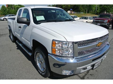 Summit White Chevrolet Silverado 1500 LT Extended Cab 4x4.  Click to enlarge.