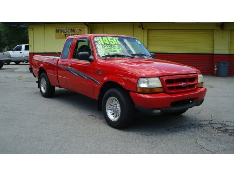 Bright Red Ford Ranger Sport Extended Cab.  Click to enlarge.