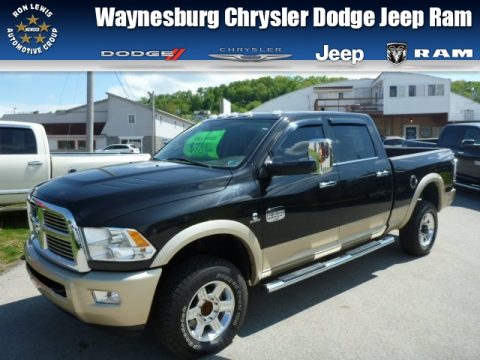 Brilliant Black Crystal Pearl Dodge Ram 2500 HD Laramie Longhorn Crew Cab 4x4.  Click to enlarge.