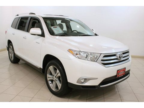 Blizzard White Pearl Toyota Highlander Limited 4WD.  Click to enlarge.