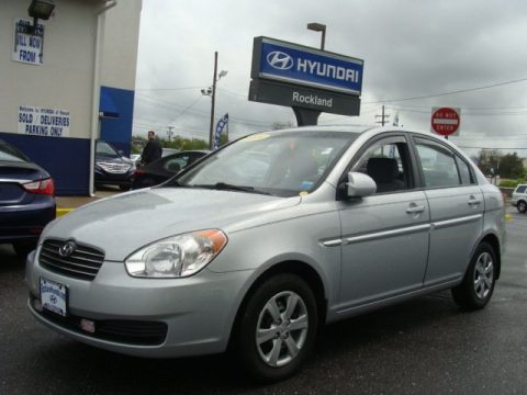 Platinum Silver Hyundai Accent GLS 4 Door.  Click to enlarge.