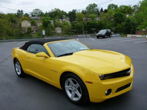 Rally Yellow Chevrolet Camaro LT Convertible.  Click to enlarge.