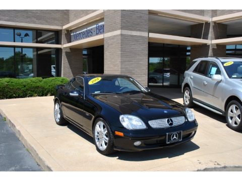 Black Mercedes-Benz SLK 230 Kompressor Roadster.  Click to enlarge.