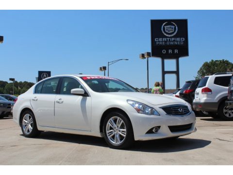 Moonlight White Infiniti G 37 Journey Sedan.  Click to enlarge.