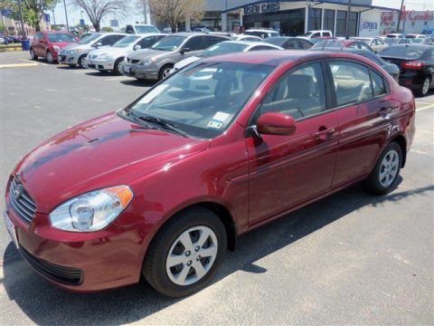 Wine Red Pearl Hyundai Accent GLS 4 Door.  Click to enlarge.